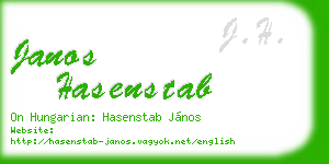 janos hasenstab business card